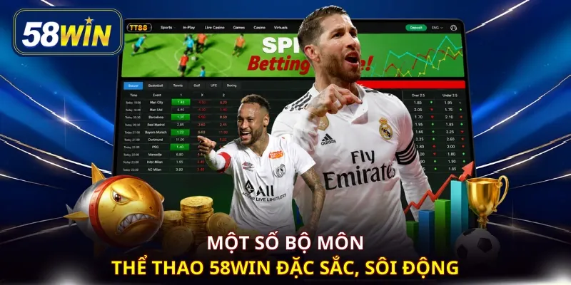 Một số bộ môn thể thao 58WIN đặc sắc, sôi động